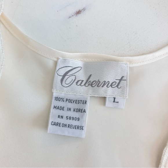 Romantic Summer Satin Camisole with pearls Cabernet Ivory Size Large - Picture 4 of 10